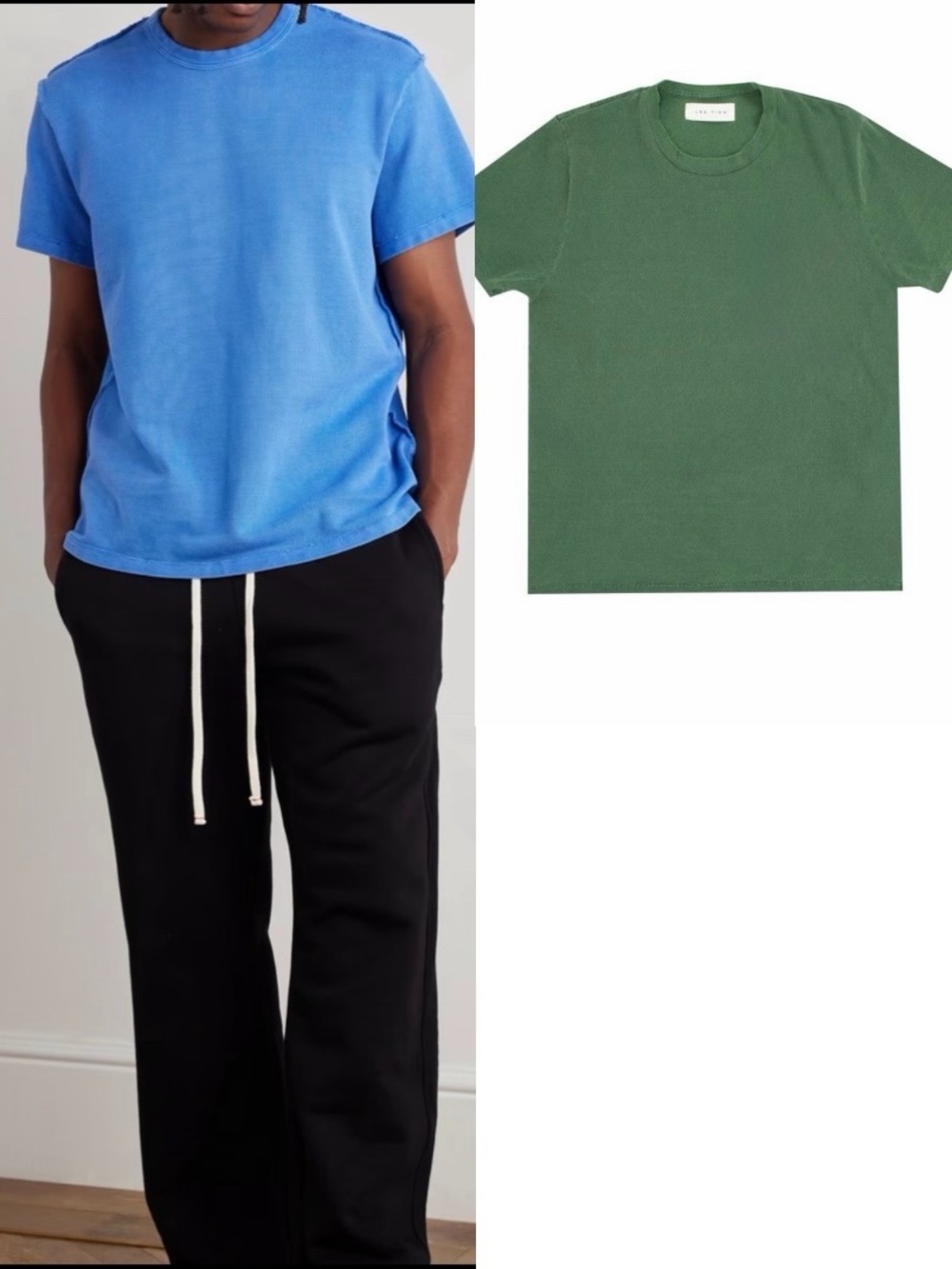 NEW Les Tien $135 GREEN relaxed fit unisex tee size XXS